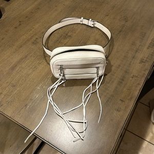 Rebecca Minkoff Genuine Leather Three Zip Belt Bag